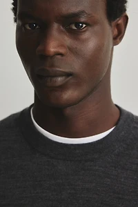 Chandail coupe classique en laine mérinos