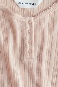 Pointelle-Knit Top