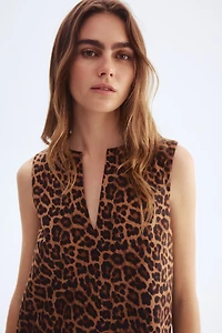 Robe droite en sergé