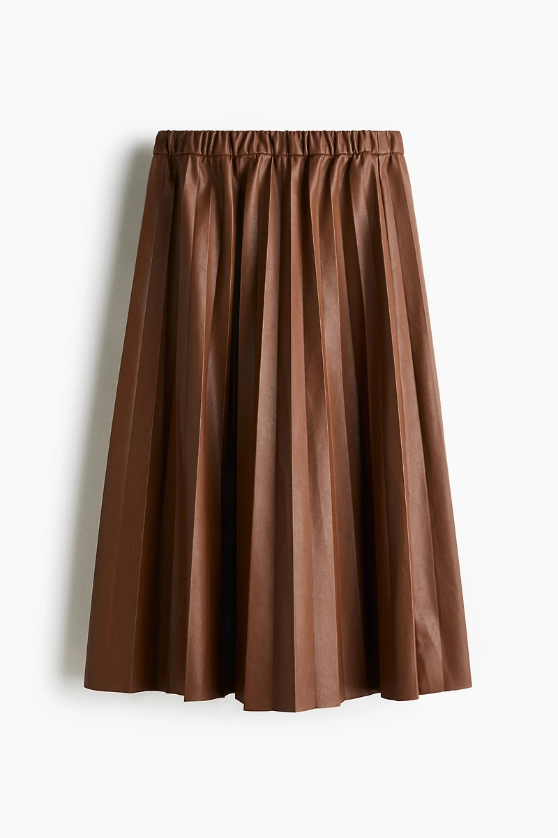 Coated Plissé Skirt