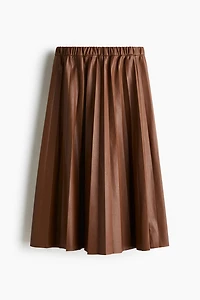 Coated Plissé Skirt