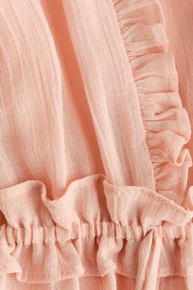 Ruffle-Trimmed Lyocell Top