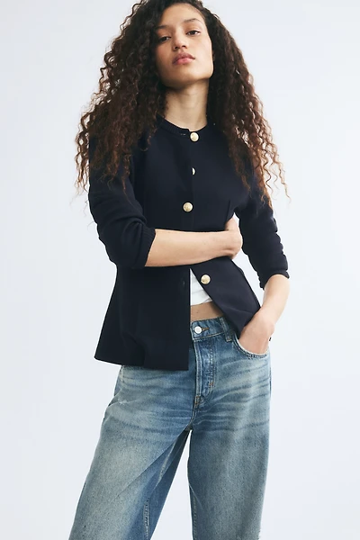 Fitted Fine-Knit Cardigan