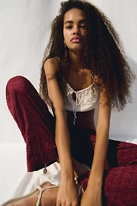 Lace-Look Drawstring Pants