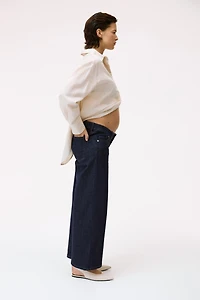 MAMA Wide Low Waist Ankle Jeans