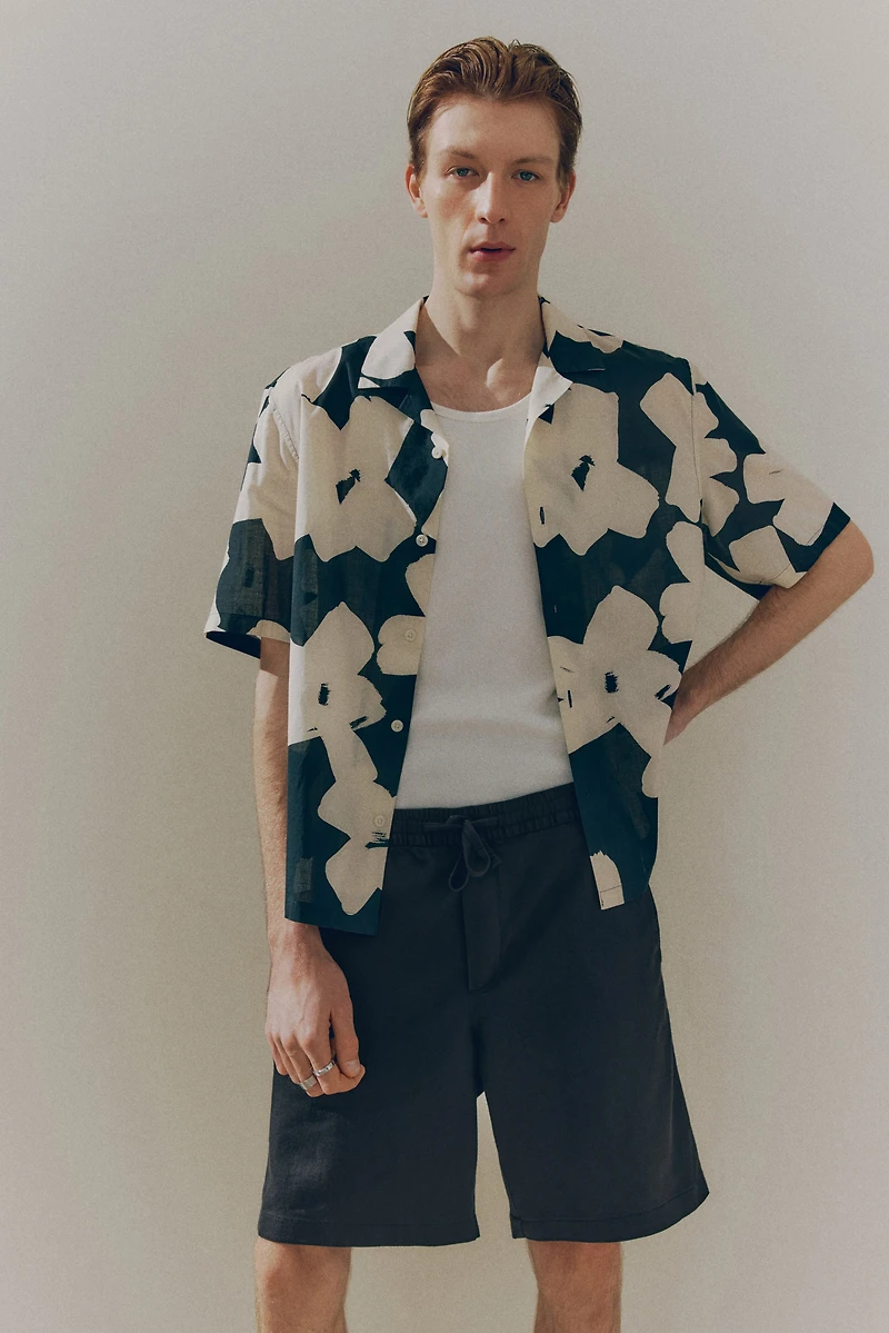 Relaxed-Fit Linen-Blend Shorts