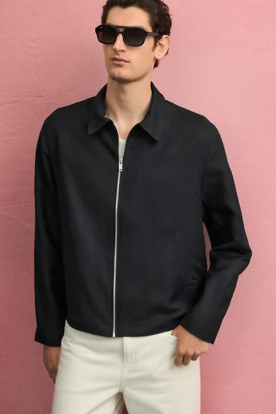 Regular-Fit Linen-Blend Jacket