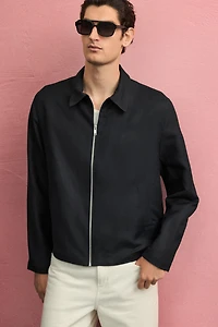 Regular-Fit Linen-Blend Jacket