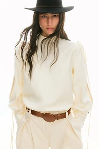 Linen-Blend Blouse