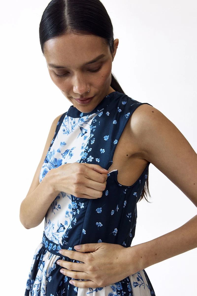 Robe d'allaitement MAMA à jupe évasée