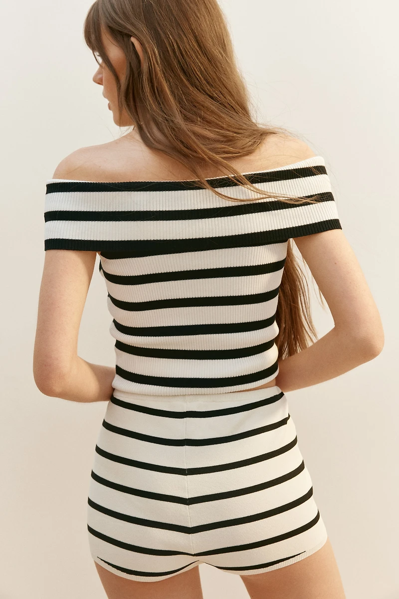 Rib-Knit Off-the-Shoulder Top