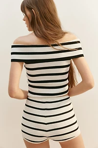 Rib-Knit Off-the-Shoulder Top