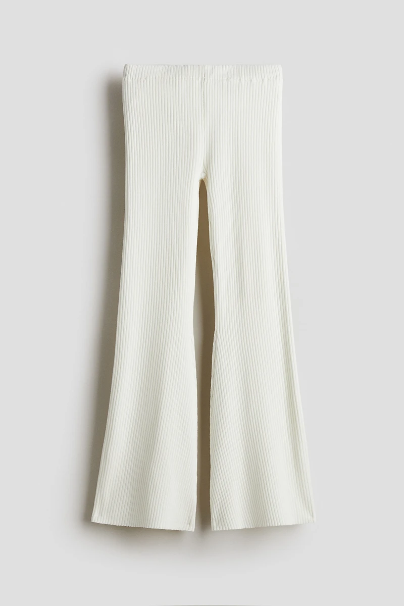 Flared Rib-Knit Pants