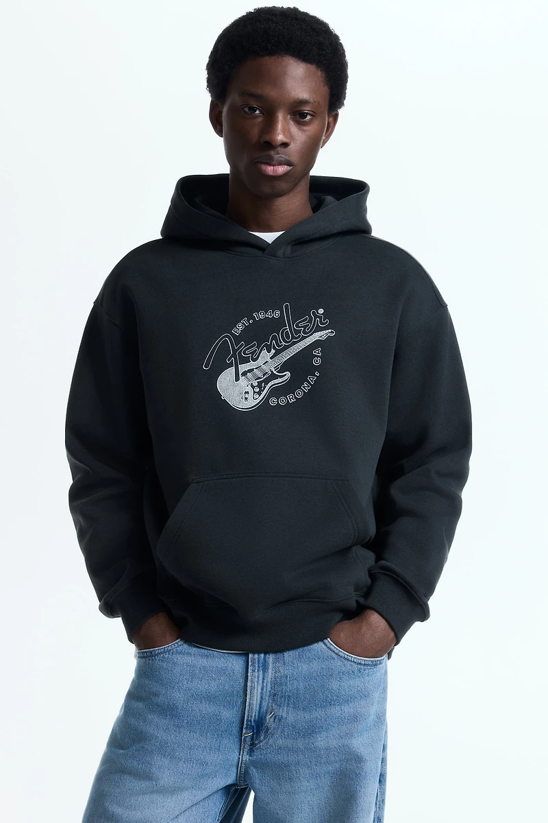 Loose-Fit Printed Hoodie