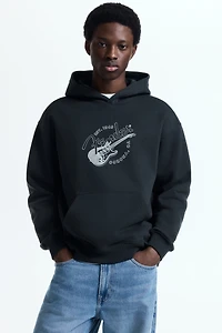 Loose-Fit Printed Hoodie
