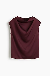 Cap-Sleeved Satin Blouse