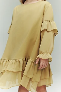 Robe volantée en mousseline