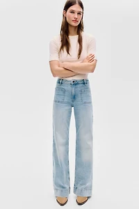 Jean large taille haute