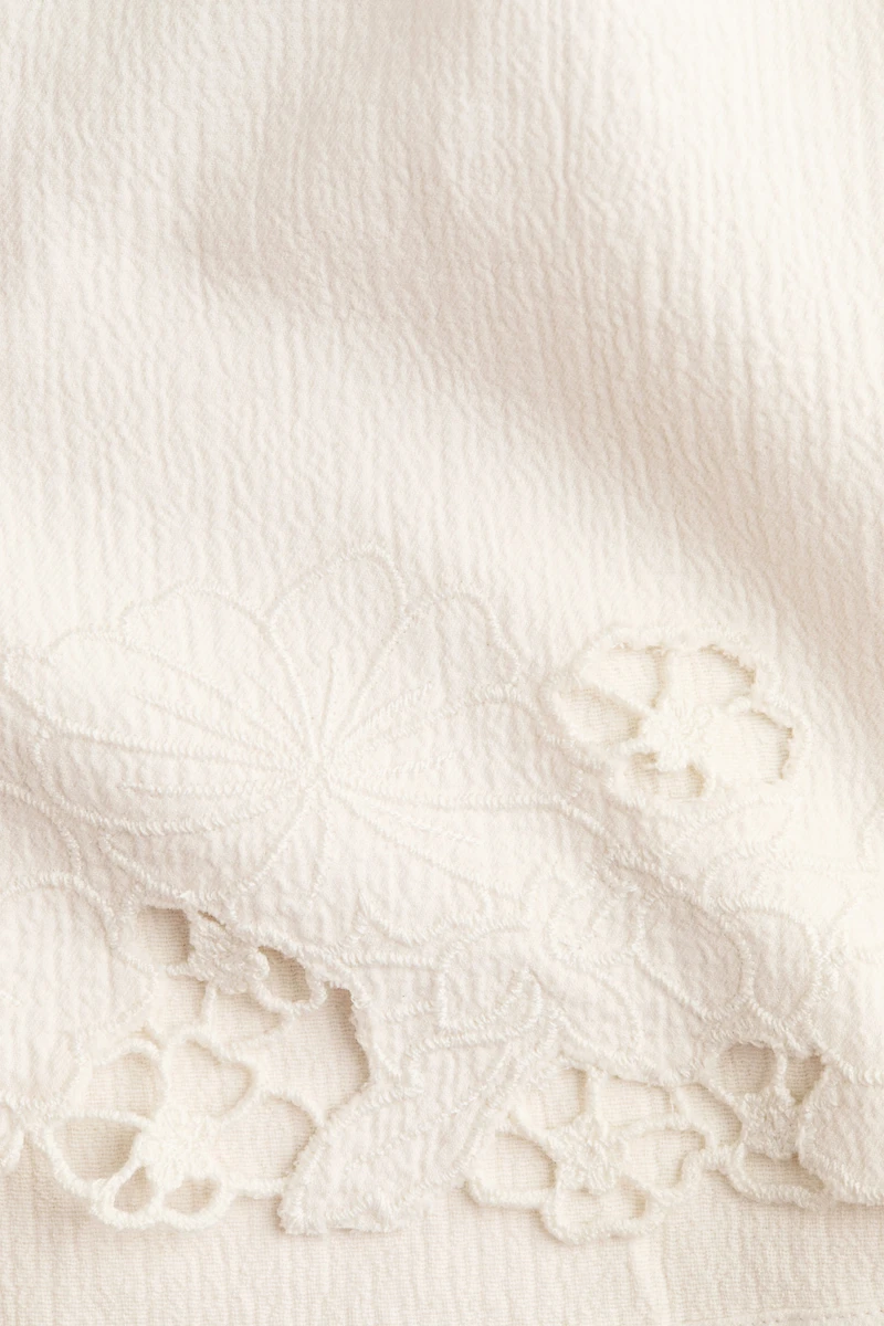 Cotton Shorts with Eyelet Embroidery