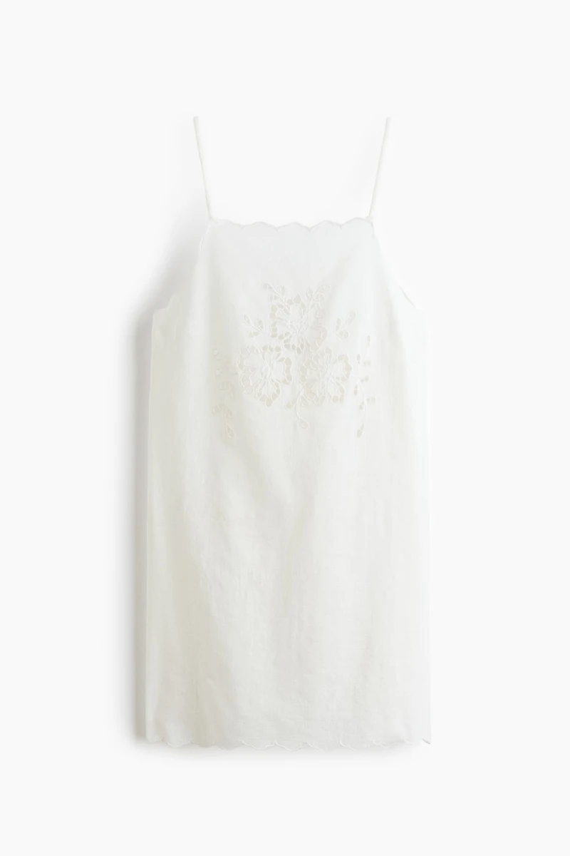 Cotton Beach Dress with Eyelet Embroidery