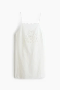 Cotton Beach Dress with Eyelet Embroidery