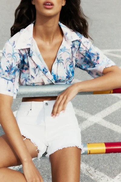 Short taille haute en denim