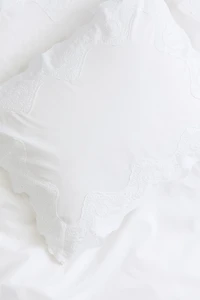 Eyelet-Embroidered Twin Duvet Cover Set