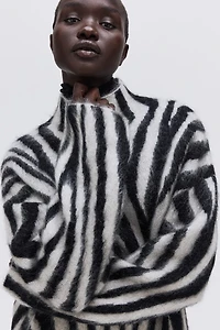 Mohair-Blend Mock Turtleneck Sweater