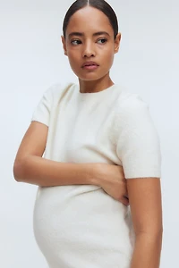 MAMA Short-Sleeved Fine-Knit Top