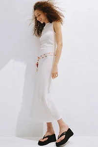 Crinkled Boat-Neck Dress