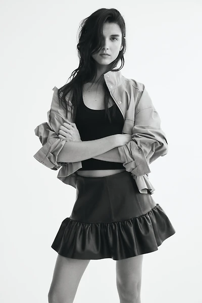 Coated Tiered Skirt