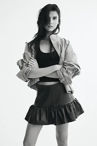 Coated Tiered Skirt