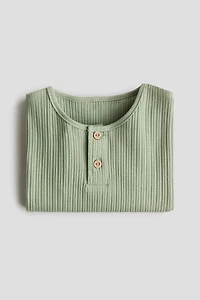 Ribbed Henley Shirt