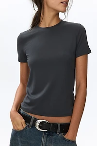 T-shirt côtelé en viscose