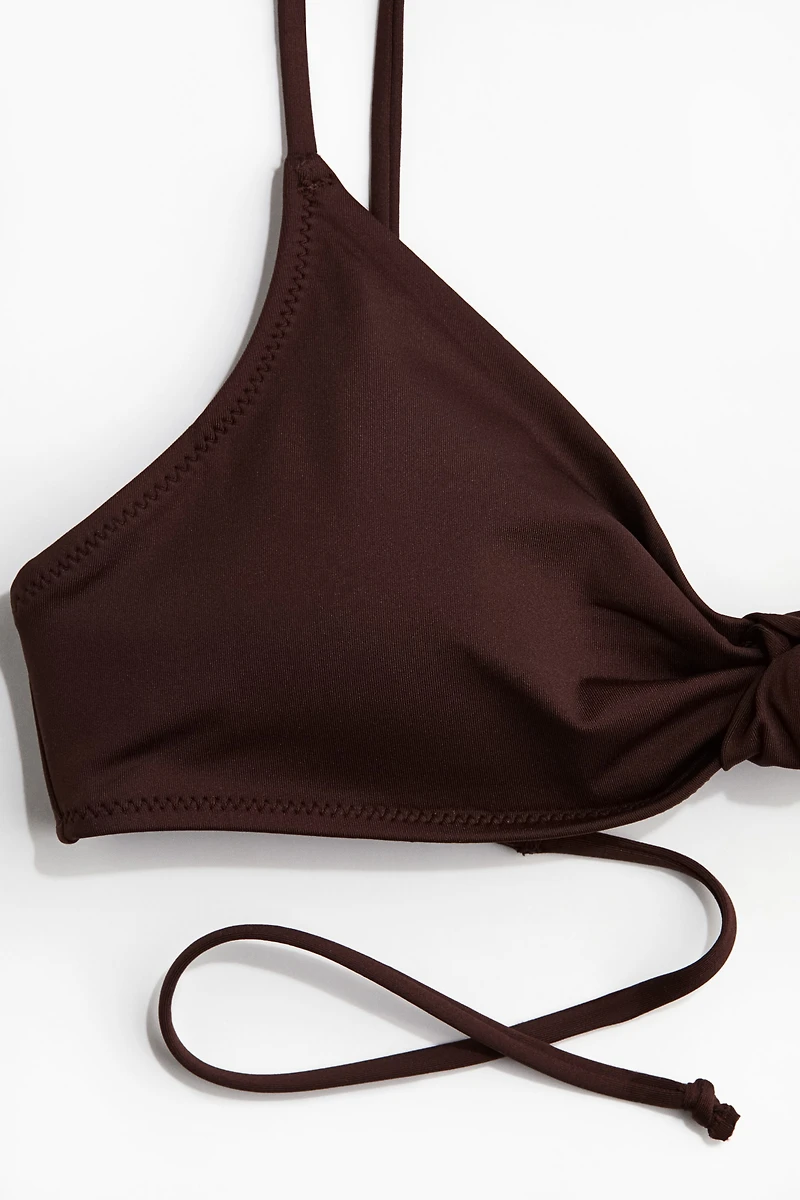 Knot-Detail Padded Bikini Top