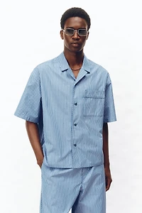 Chemise décontractée en coton pima à col cubain