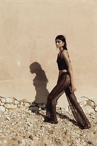 Sequined Net Pants