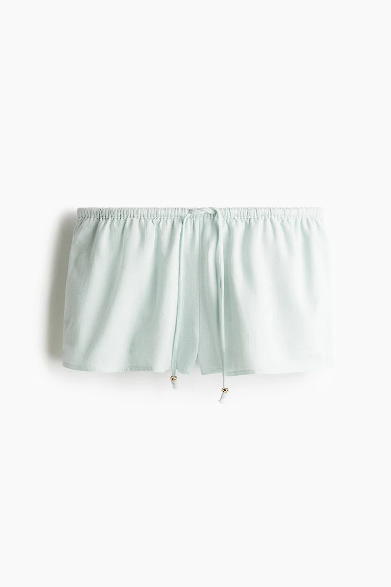 Linen-Blend Drawstring Shorts