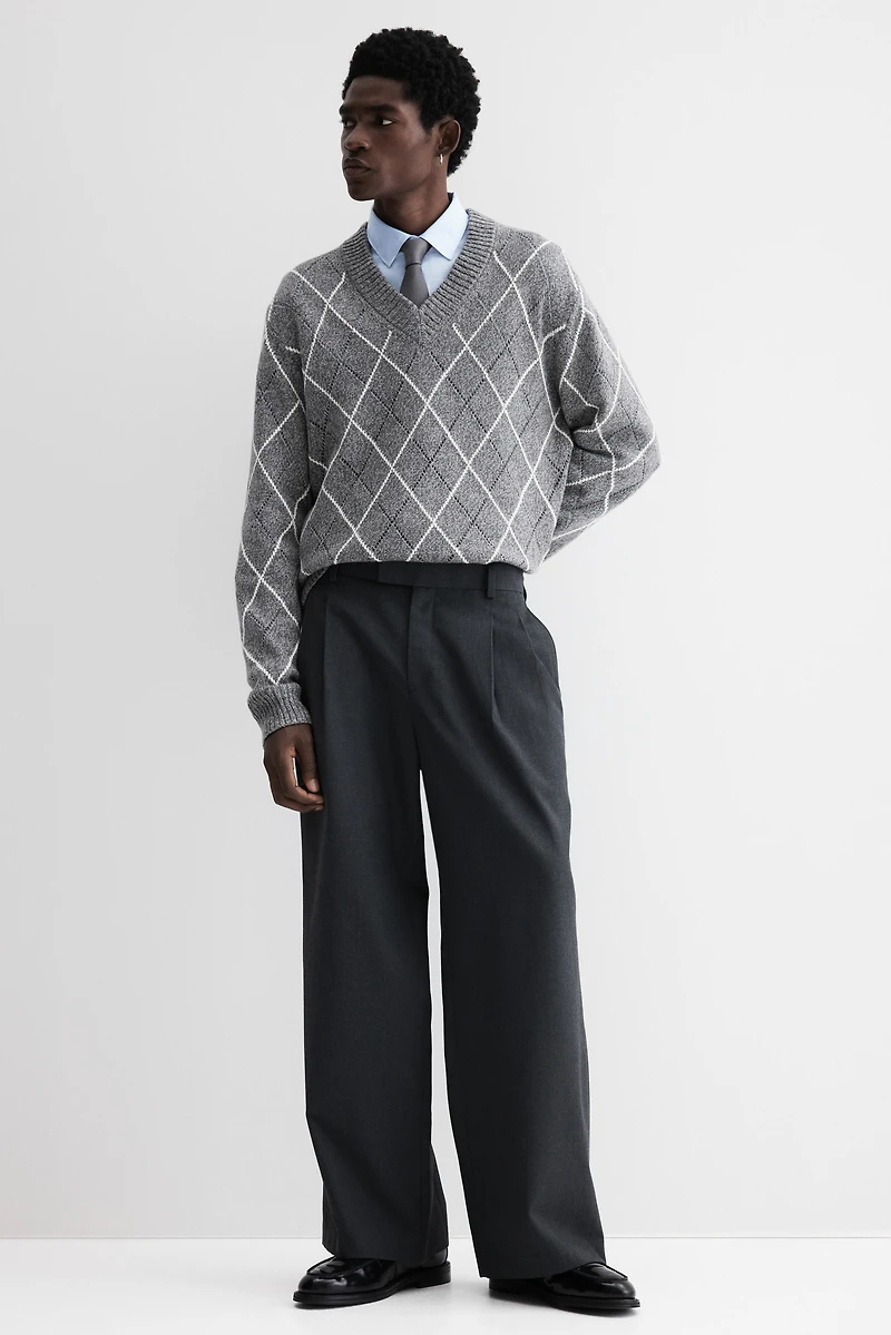 Regular-Fit Wool-Blend V-Neck Sweater