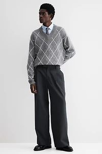 Regular-Fit Wool-Blend V-Neck Sweater