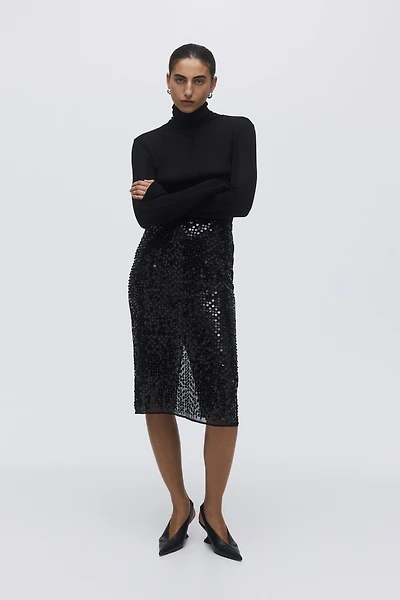 Sequined Pencil Skirt