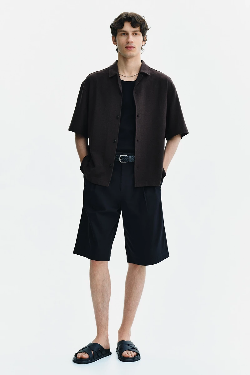 Chemise décontractée à col cubain