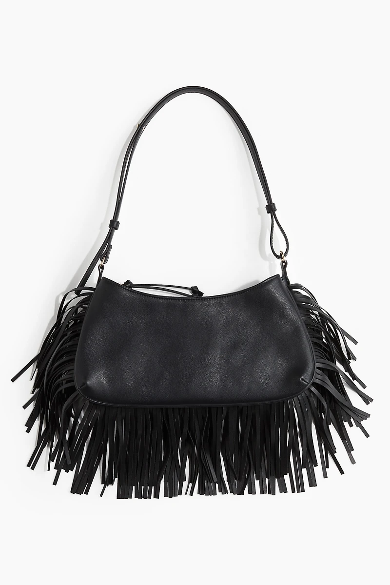Fringe-Trimmed Shoulder Bag