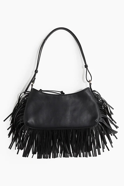 Fringe-Trimmed Shoulder Bag