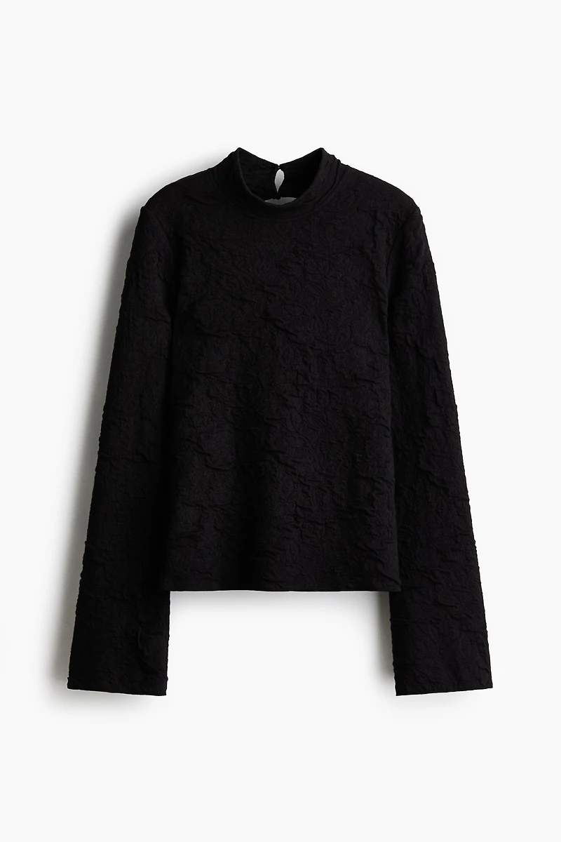 Cutout Jacquard Jersey Top