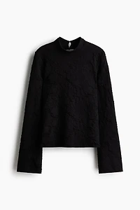 Cutout Jacquard Jersey Top