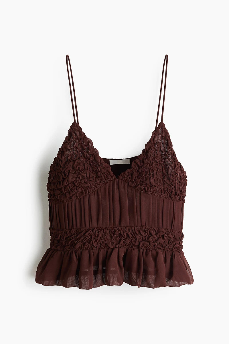 Ruched Chiffon Strappy Top