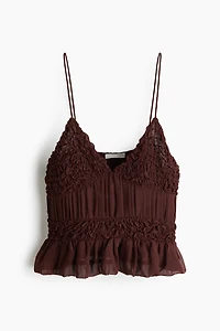 Ruched Chiffon Strappy Top