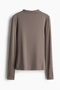 Haut à col cheminée en microfibre