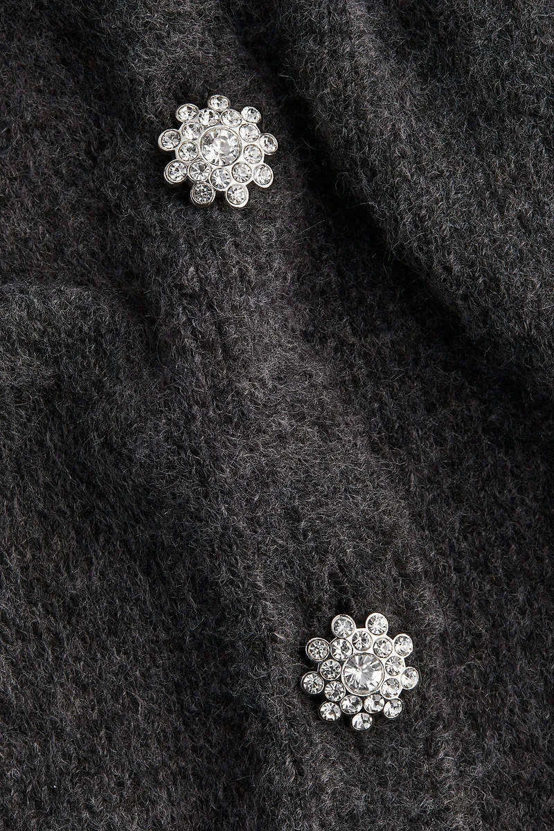 MAMA Rhinestone-Button Cardigan